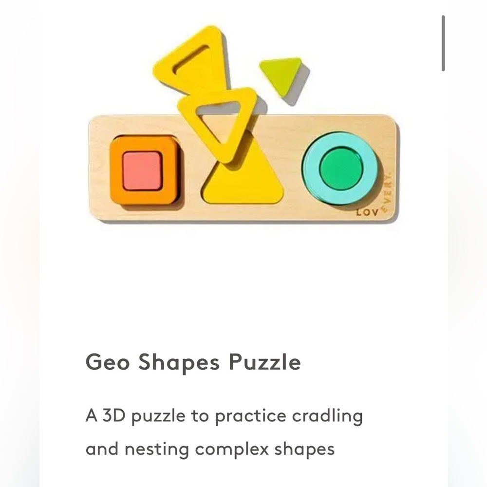 • Lovevery • The Realist Play Kit for months 19-21
Geo Shapes 3D Puzzle